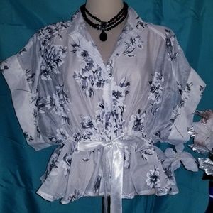 Sheer, black/white Shirt/top